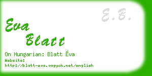 eva blatt business card